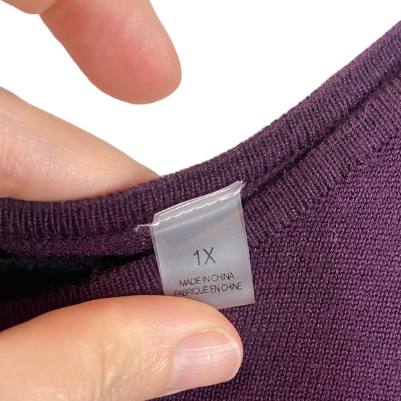 T. Tahari Woman Eggplant Pullover Sweater - Picture 12 of 13